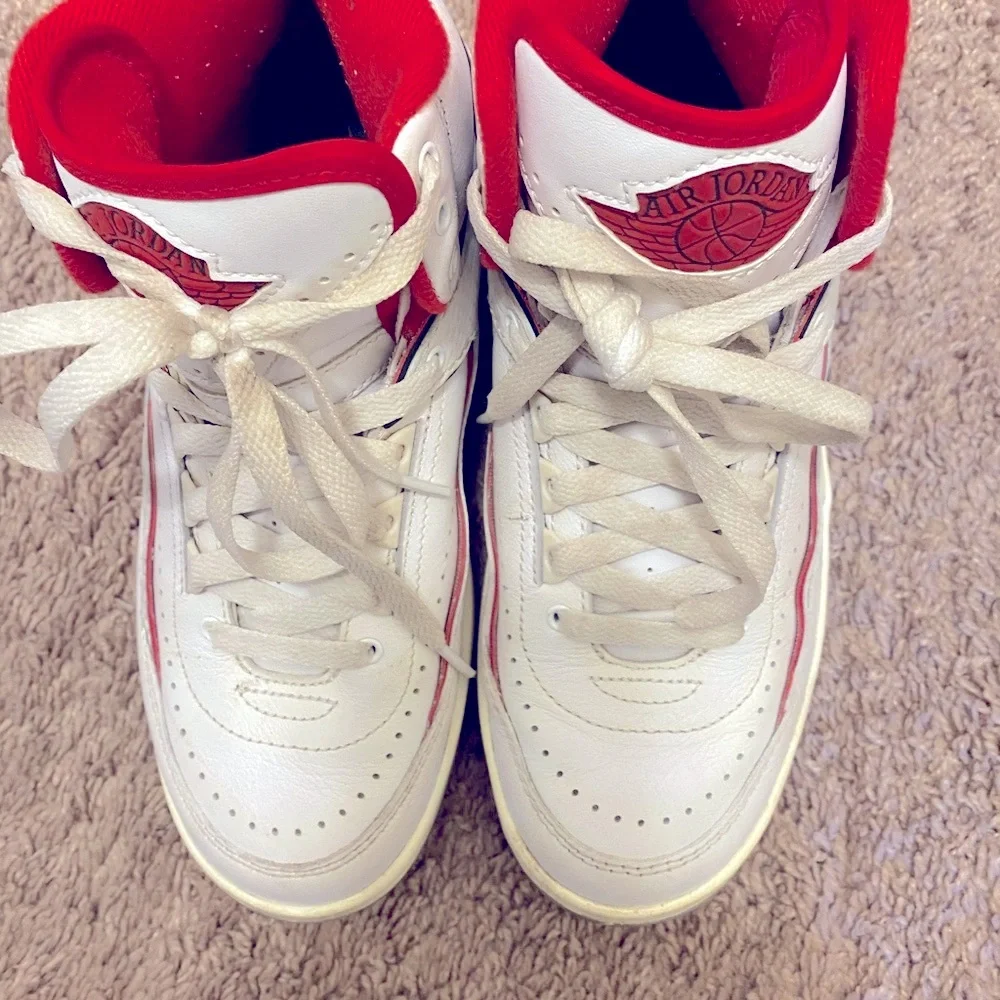 Nike Air Jordan White Red Green High-Top Classic Basketball Size 5 Big Kids